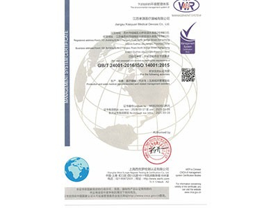孝源14001管理体系证书